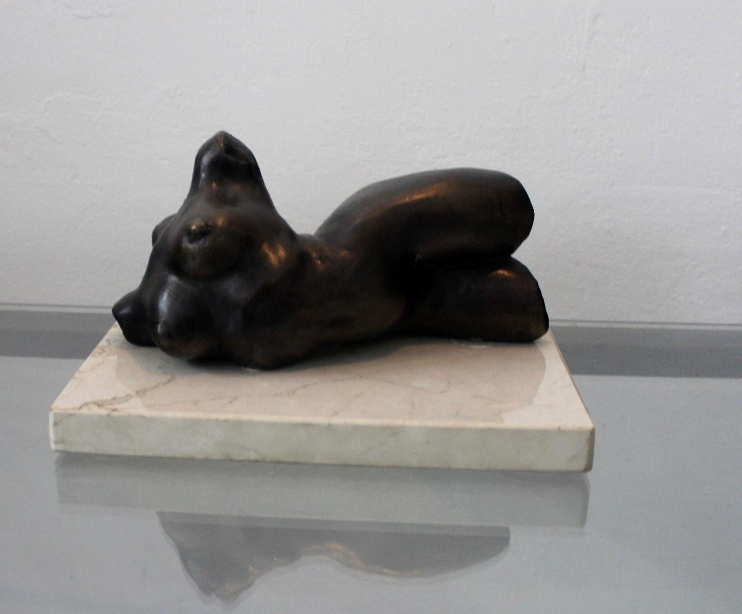 Female torso - XXI century, Bronze figurative sculpture, Nude - Sculpture by Ryszard Piotrowski