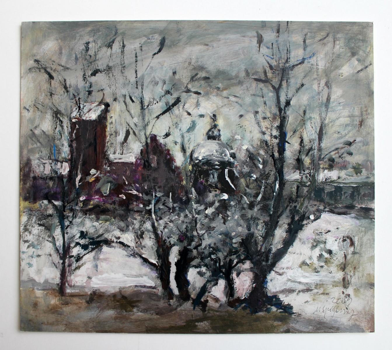 Warsaw - XXI century, Oil on canvas, Figurative, Landscape - Painting by Magdalena Spasowicz