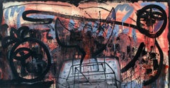 An eagle. Contemporary acrylic figurative abstract painting, Polish artist