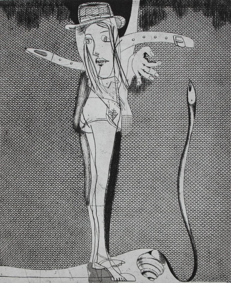 Erotic - XX century, Black and white, Figurative print 1