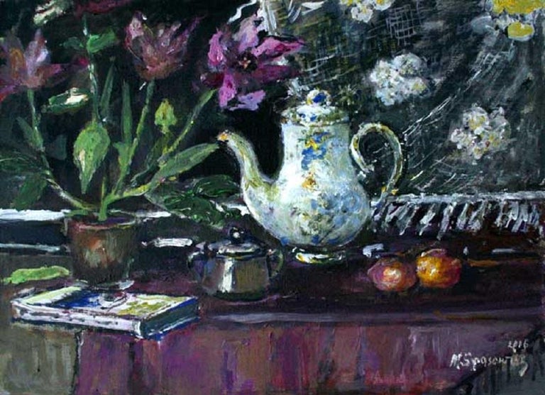 Magdalena Spasowicz Still Life With A Curtain Xxi Century Oil
