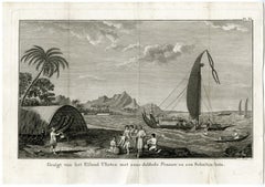 Antique View of the Island Ulietea by J.S. Klauber - Etching / engraving - 18th Century