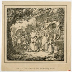 A fortuneteller by Johann Baptist Sonderland - Lithograph - 19th Century