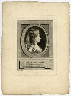 Antique Marie Therese Theodore Rombocoli-Riggieri by Champin - Engraving - 18th Century