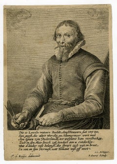 Jan Adriaansz. Leeghwater portrait by Salomon Savery - Engraving - 17th Century
