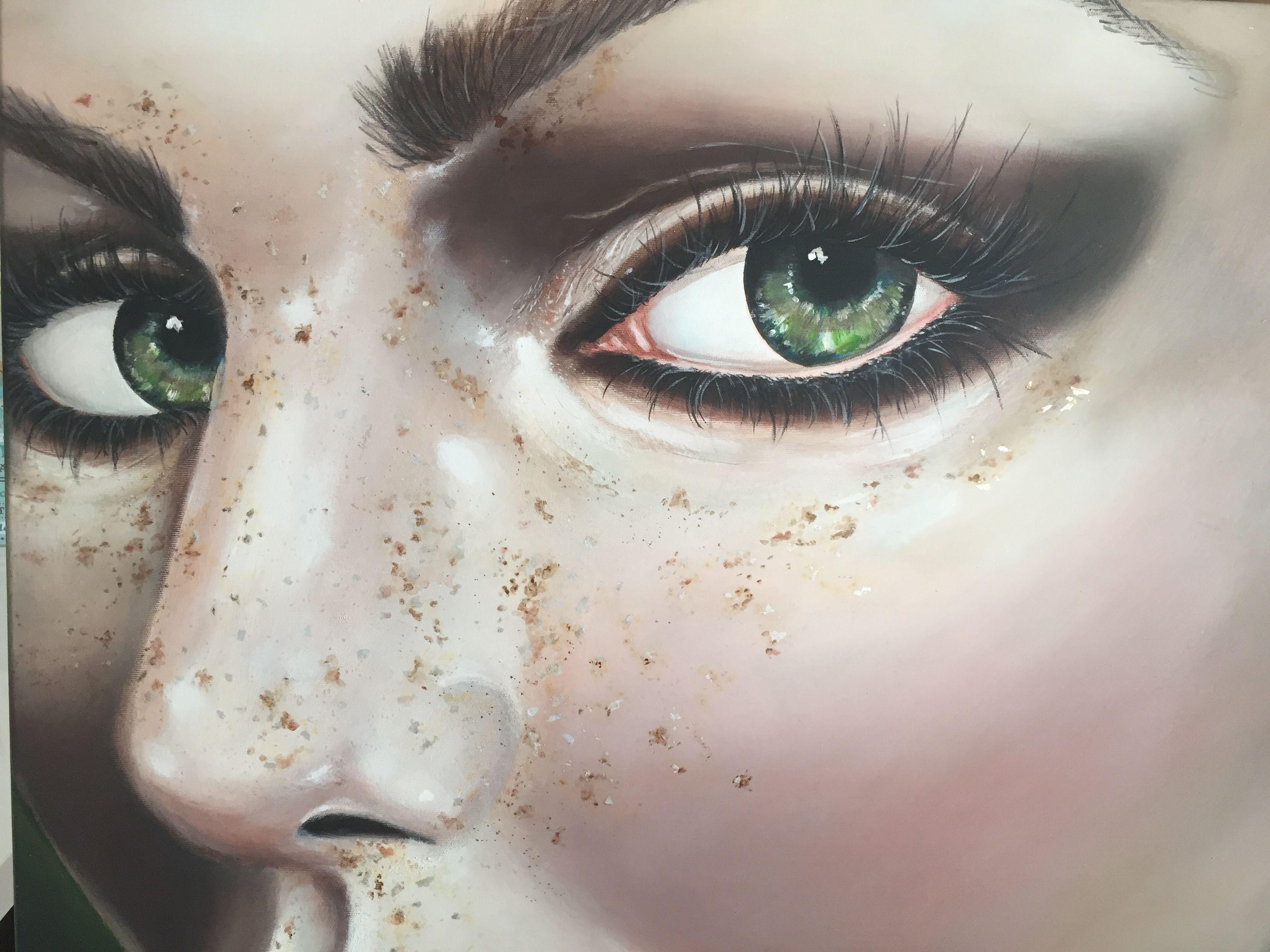Freckles - Metallic Collection, Painting, Acrylic on Canvas For Sale 1