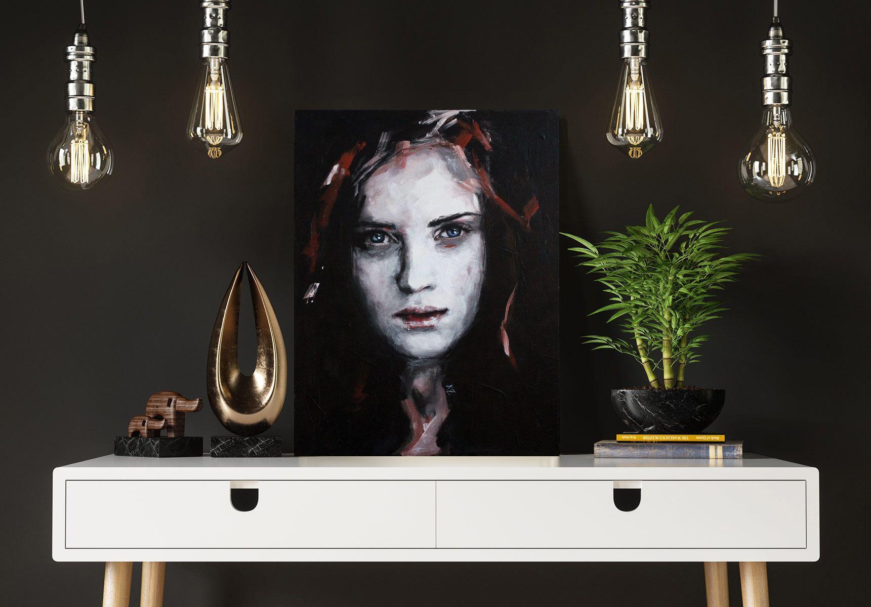 Bilyana (SERIE DE RETRATOS nº 5), Pintura, Acrílico sobre lienzo - Painting Contemporáneo de Nymira Gray