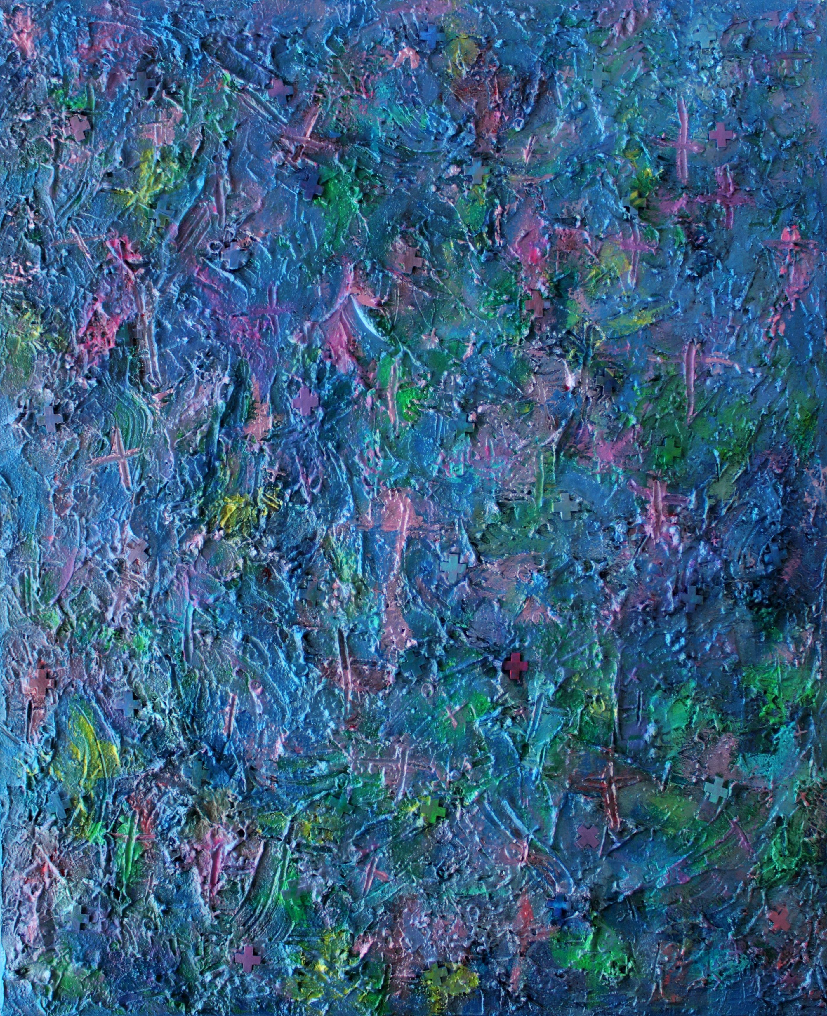 Pamela Rys Abstract Painting - TRAPPIST-1f, Painting, Acrylic on Canvas