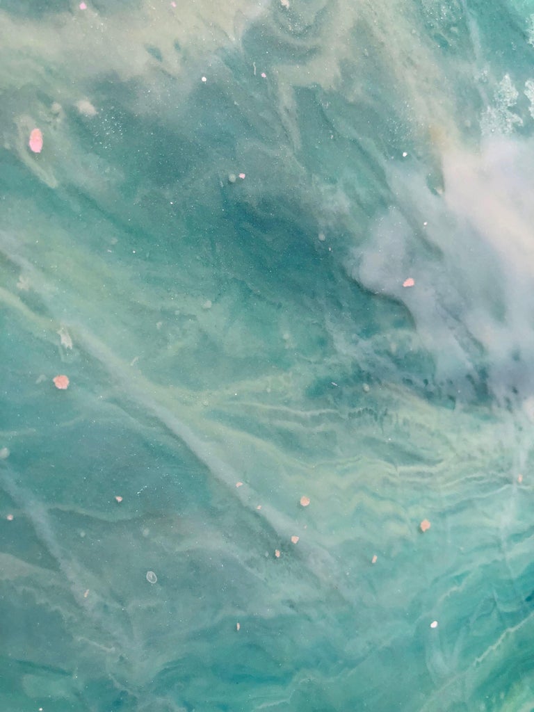 Tiffani Buteau Underwater Light, Painting, Acrylic on Wood Panel For