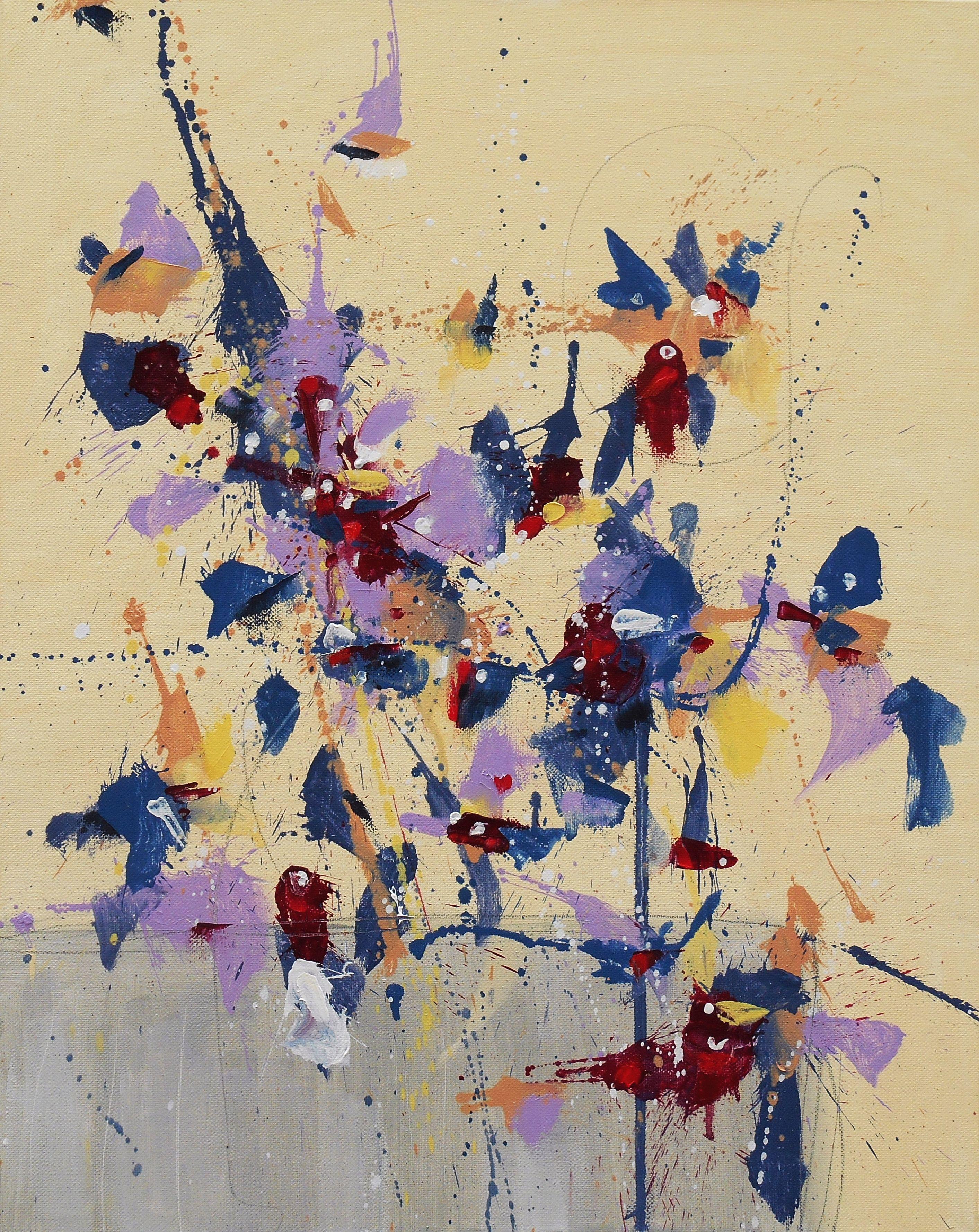 Cynthia  Ligeros Abstract Painting - Fleur du Ciel (Flower of the Sky), Painting, Oil on Canvas