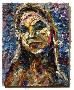 UNTITLED m1070 - Original oil painting portrait, Painting, Oil on Canvas