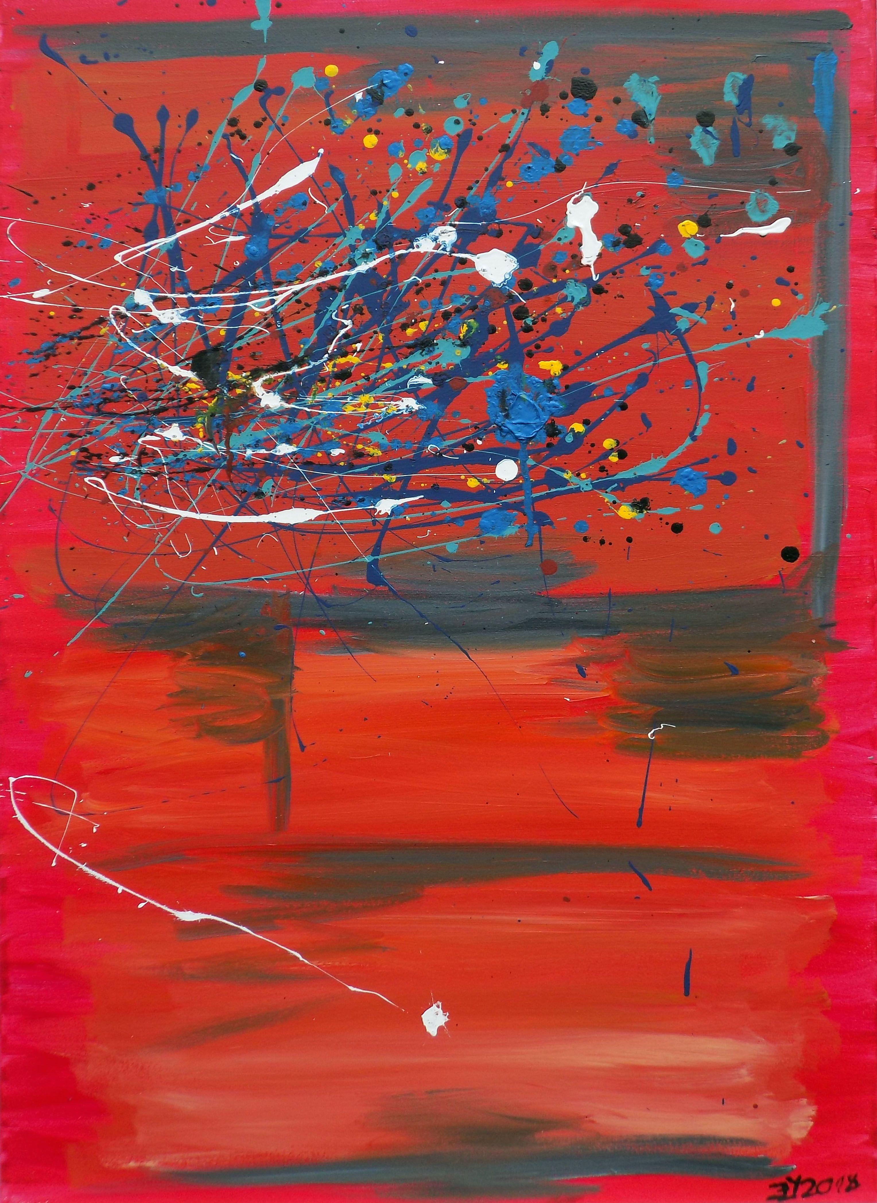 James Presley Abstract Painting - Transition - Interference, Painting, Acrylic on Canvas