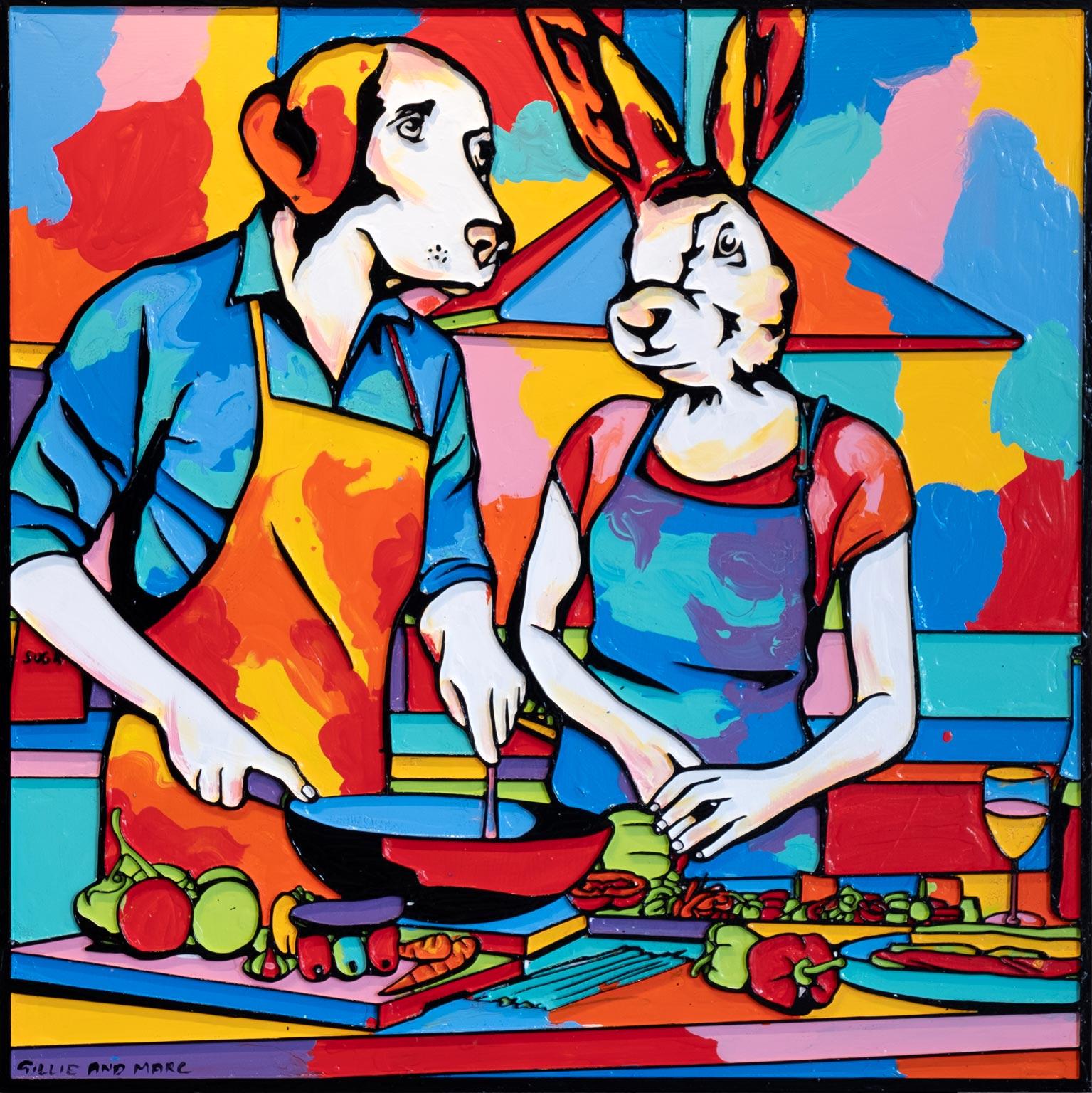 Gillie and Marc Schattner Interior Print - Pop Art - Animal Print - Gillie and Marc - Limited Edition -Kitchen colour fun