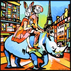 Pop Art - Animal Print - Gillie and Marc - Limited Edition - Rhino in Paris