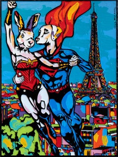 Pop Art - Painting Print - Gillie and Marc - Limited Edition -Up up & away Paris