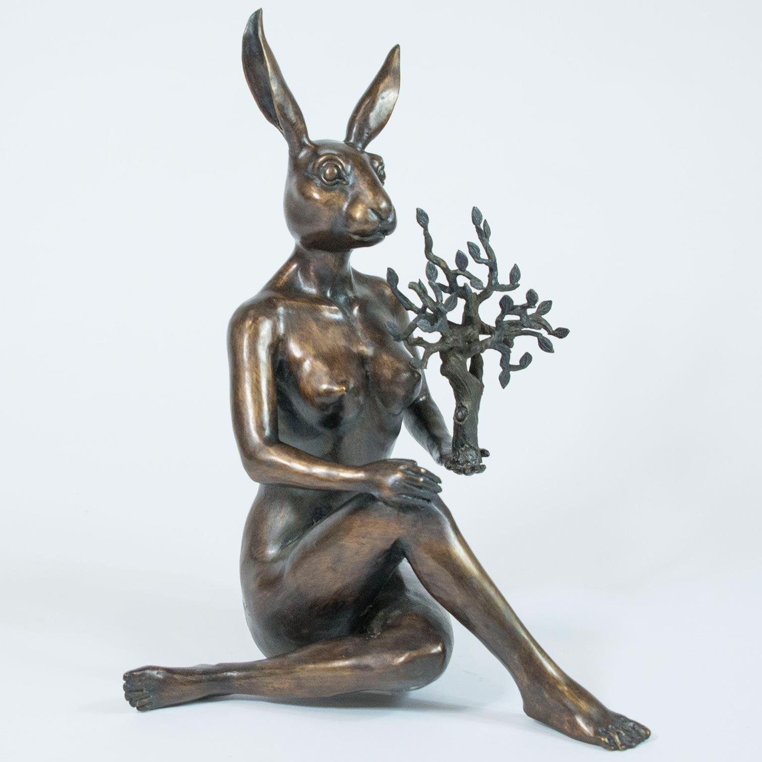 Gillie and Marc Schattner Figurative Sculpture - Authentic Bronze She was a nature lover Sculpture by Gillie and Marc