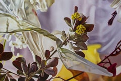 Berberis with plastic, Painting, Oil on Wood Panel