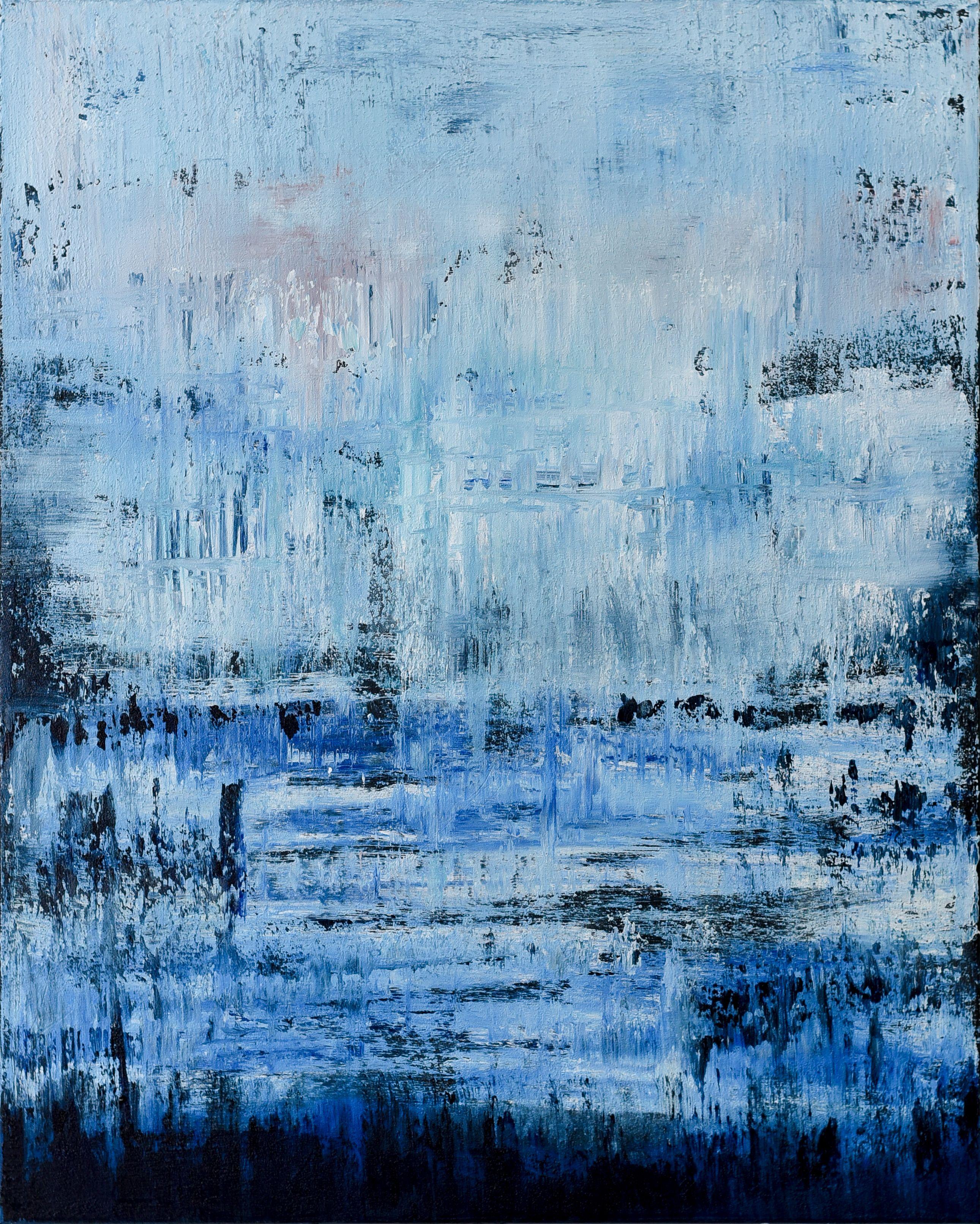 Radek Smach Abstract Painting - Blue abstract painting PD147, Painting, Acrylic on Canvas