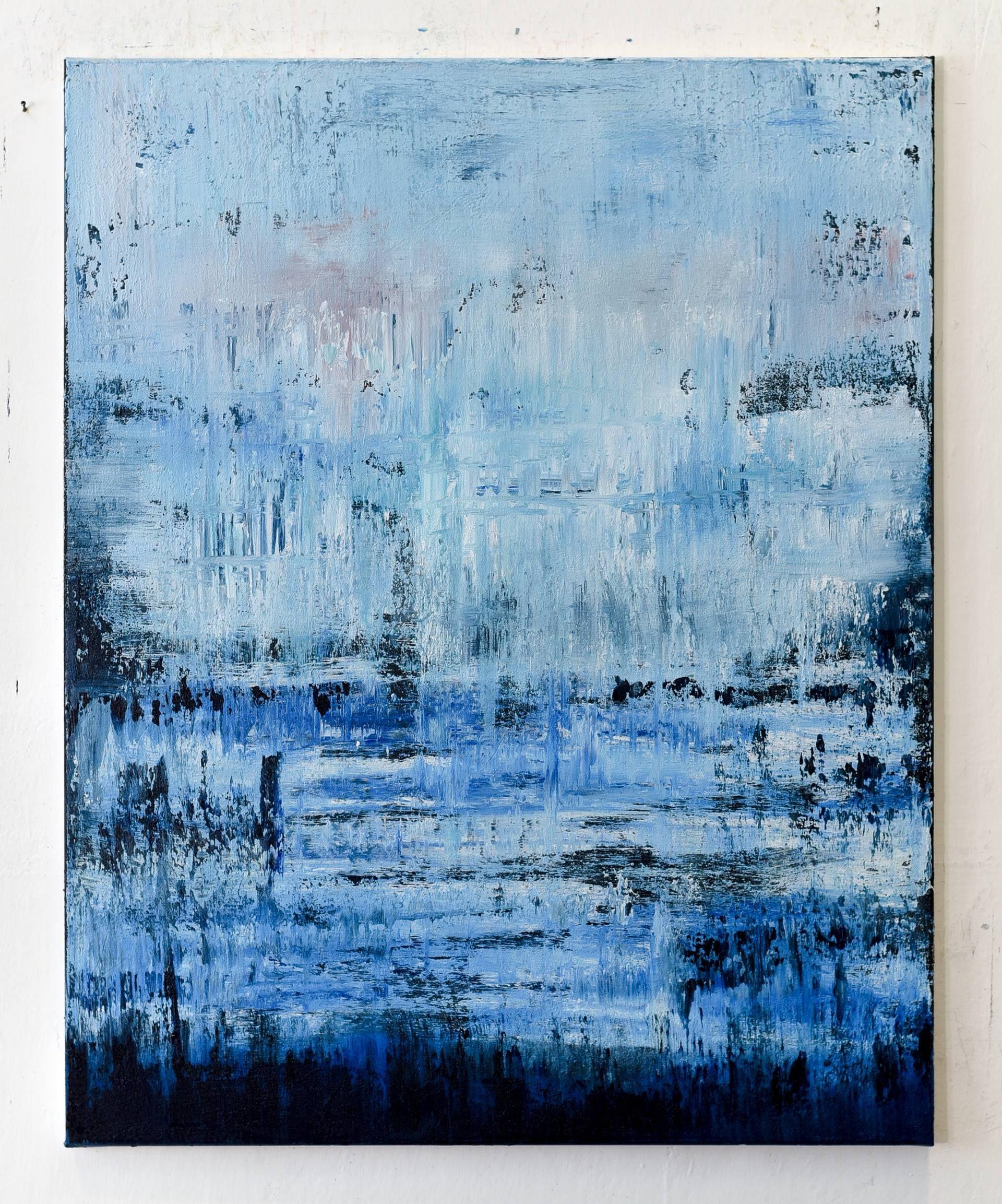 Blue abstract painting PD147, Painting, Acrylic on Canvas 1