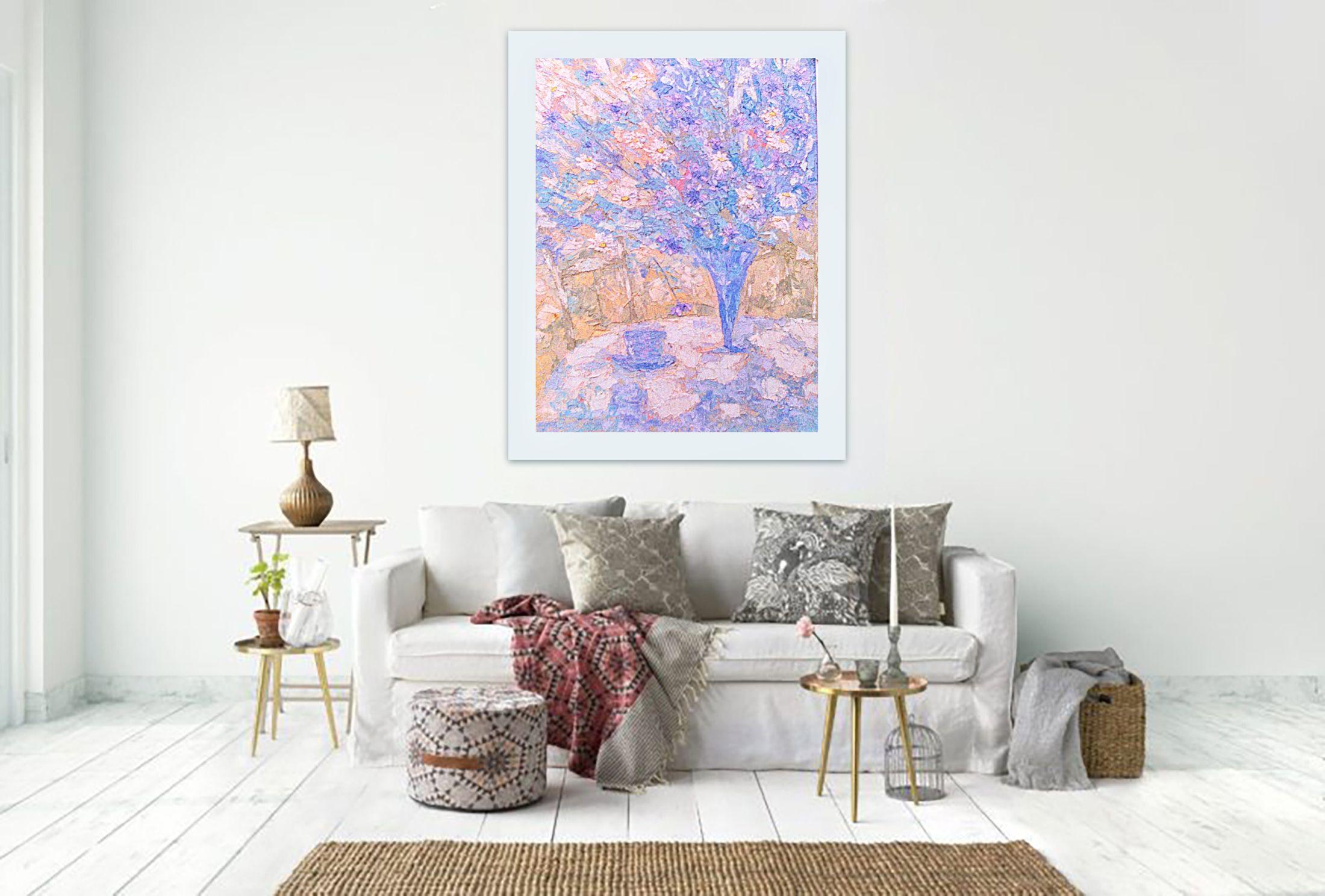 Bouquet of Wild Flowers :: Painting :: Impressionist :: This piece comes with an official certificate of authenticity signed by the artist :: Ready to Hang: Yes :: Signed: Yes :: Signature Location: bottom right corner :: Canvas :: Portrait ::