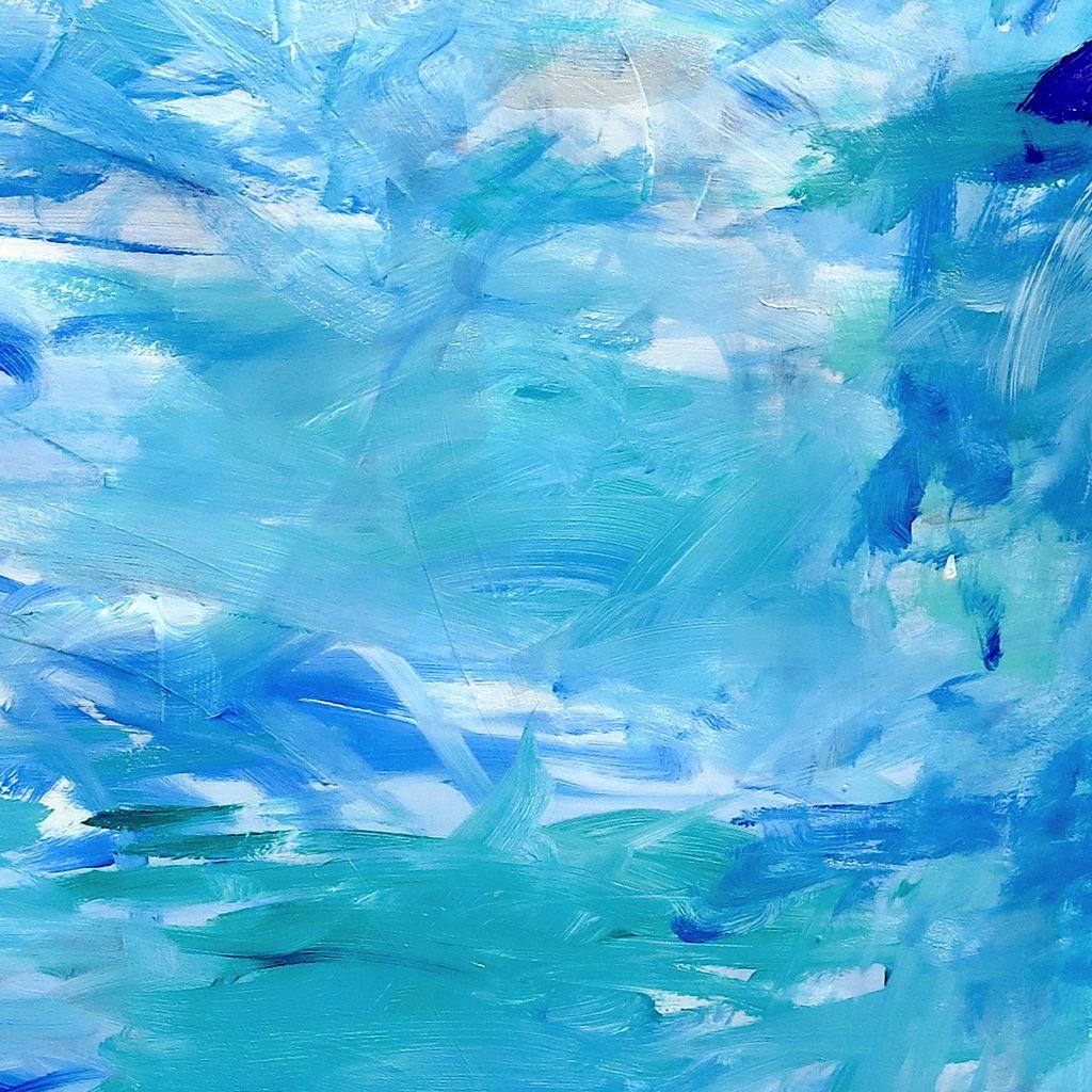 Aquamarine Blue Fresh Rain / Acrylic on Paper / Contemporary Beauty / Frame to your Decor / Fresh / For Home or Business / Protective Finish to enhance color / Professional - High Quality Materials / Large Size / Remember when you drank rainwater