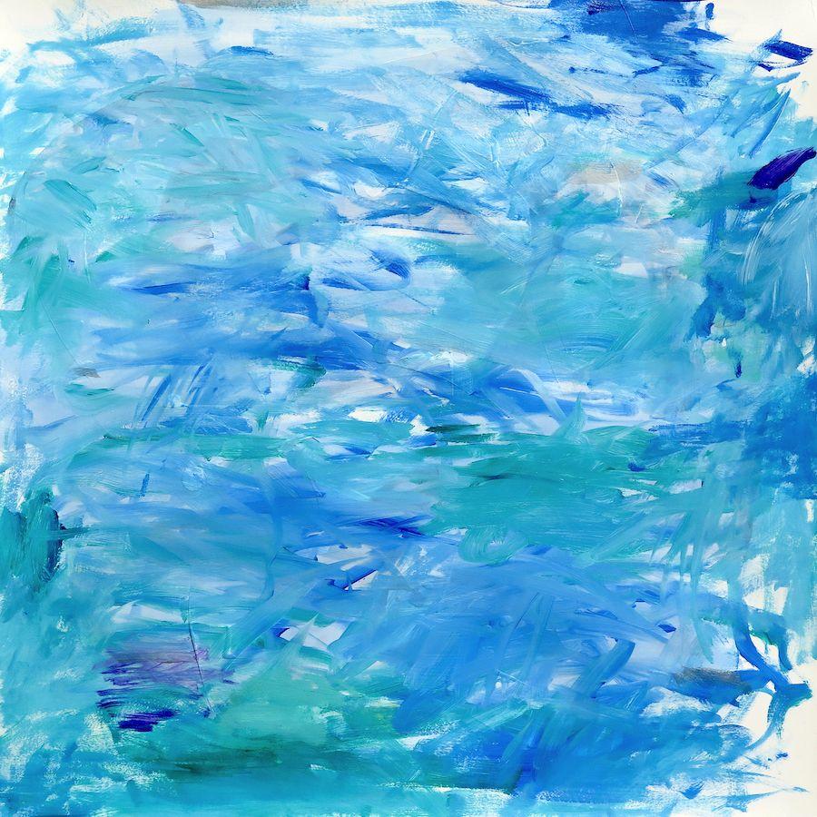 Light Rain / Aquamarine, Painting, Acrylic on Paper 1