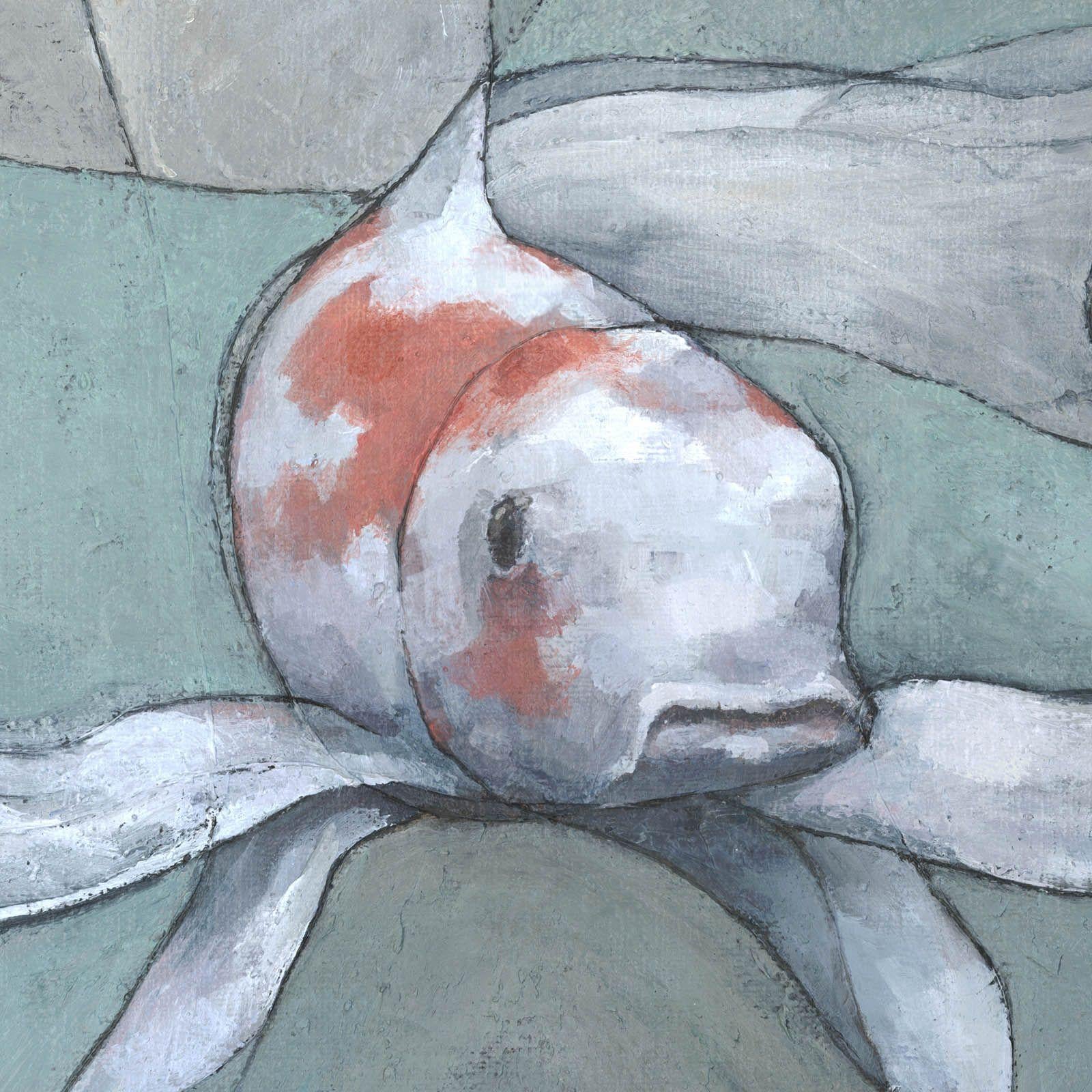 Three Koi Fish, Painting, Acrylic on Canvas 2
