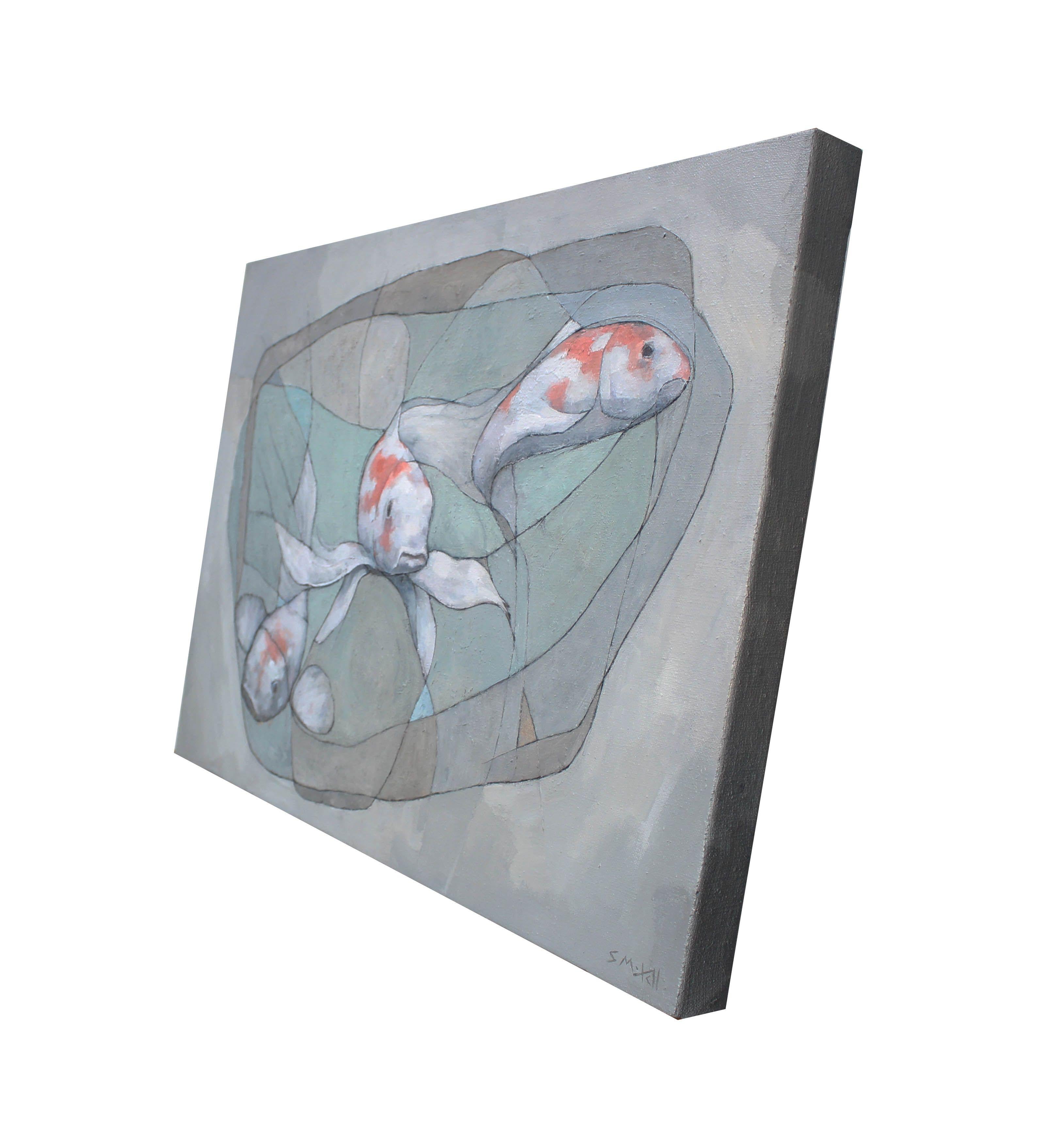 Three Koi Fish, Painting, Acrylic on Canvas 4