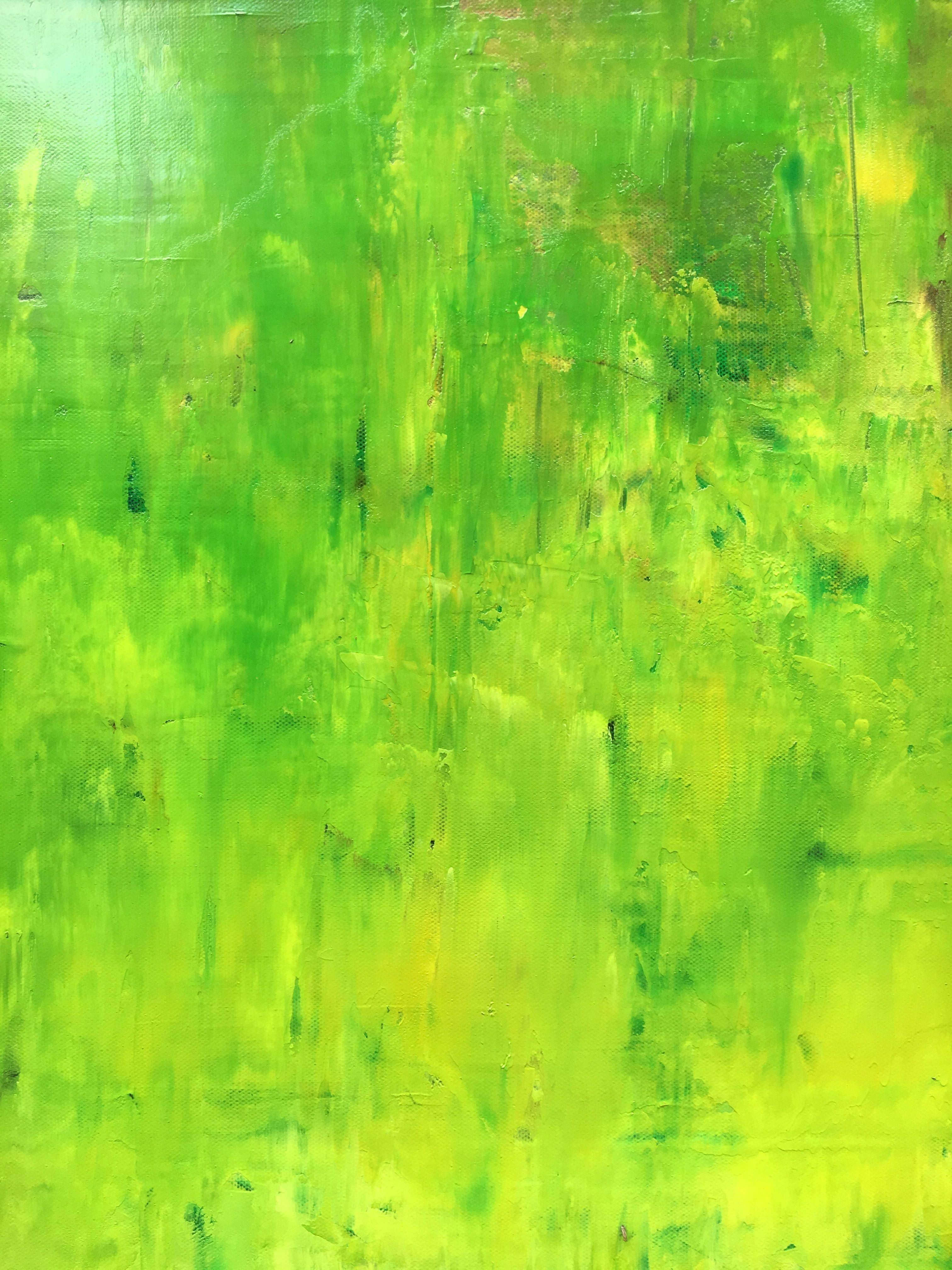 A large, abstract oil painting inspired by a walk around the beautiful Myddleton House Gardens, a slice of paradise in north London. Despite having lived nearby for years now I only recently stumbled across this gem of a garden.    The painting has
