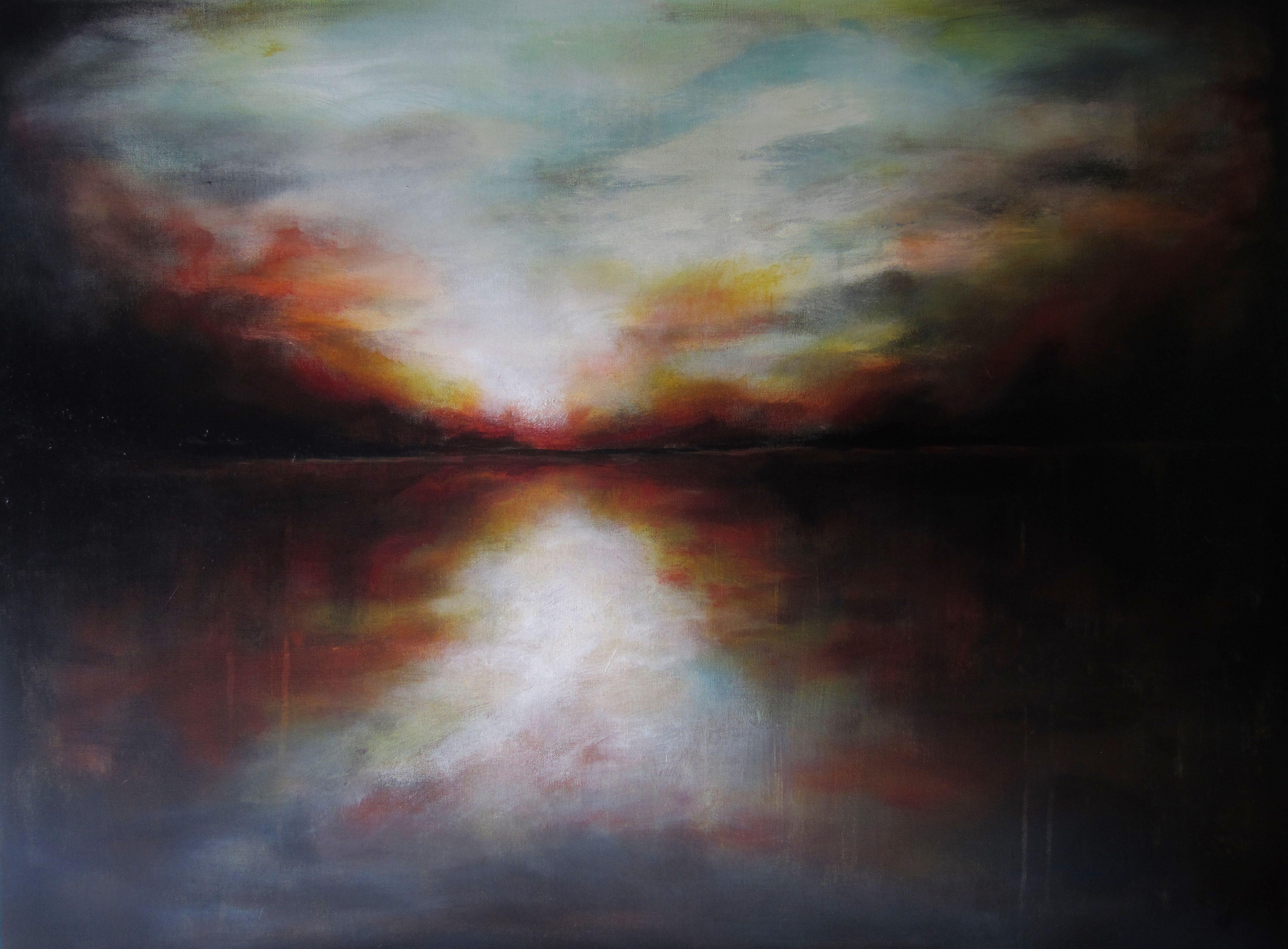 Otro día bajo, Pintura, Acrílico sobre lienzo - Painting de David Krilov