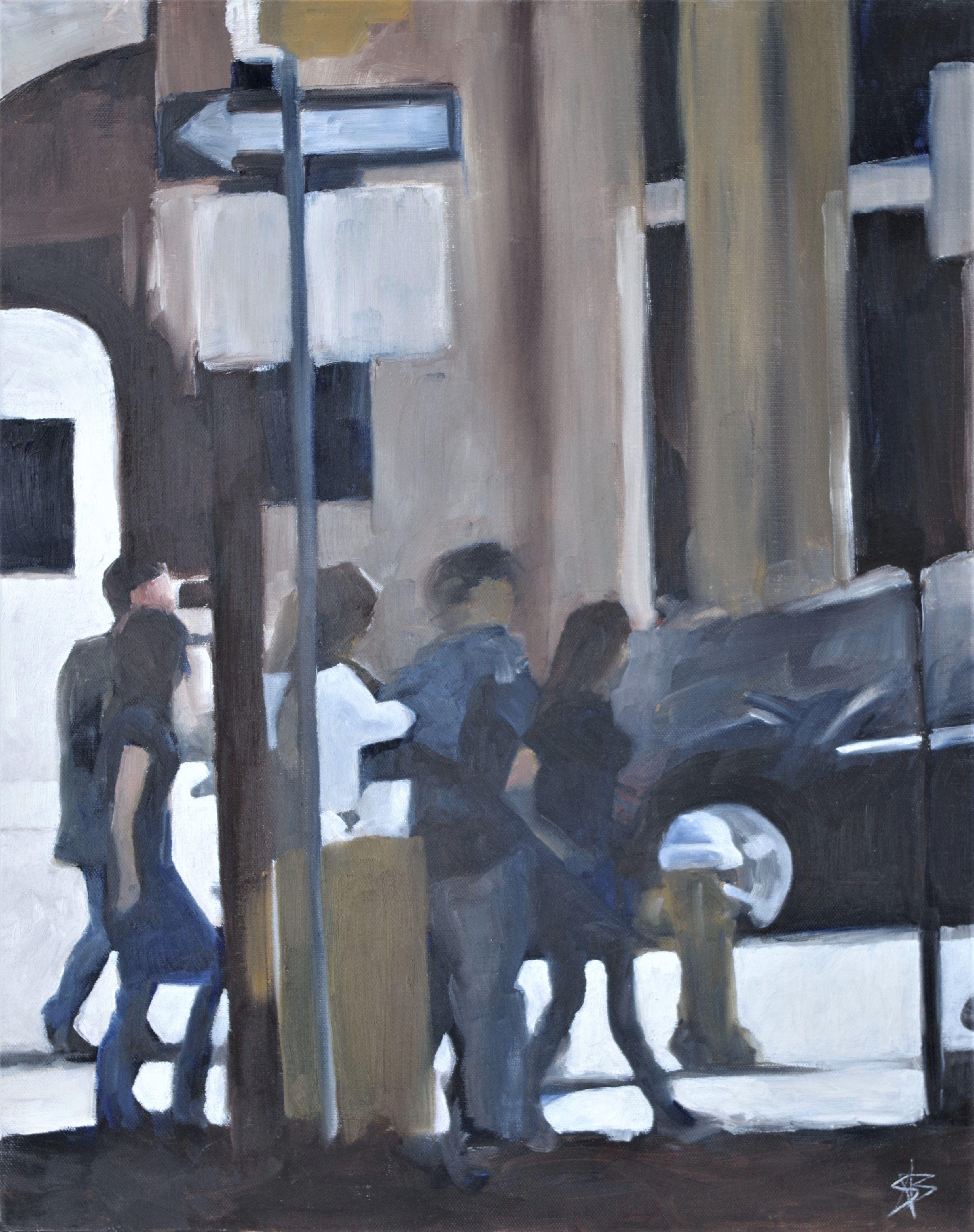 L'altra strada, Pittura, Olio su tela - Painting di Steven Boksenbaum