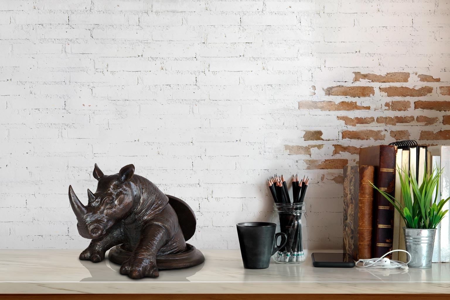 Bronze Animal Sculpture - Gillie and Marc - Limited - Rhino - Wildlife Art For Sale 1