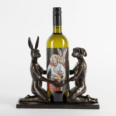 Bronze Sculpture - Limited Edition - Animal Art - Love - Wine Holder