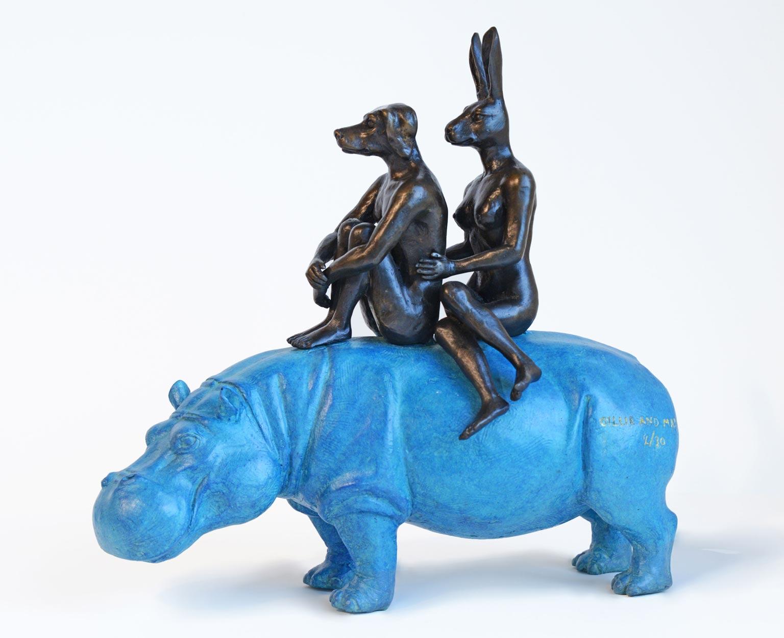 Title: They were happy hippo riders
Authentic bronze sculpture
Limited Edition

World Famous Contemporary Artists: Husband and wife team, Gillie and Marc, are New York and Sydney-based contemporary artists who collaborate to create artworks as one.