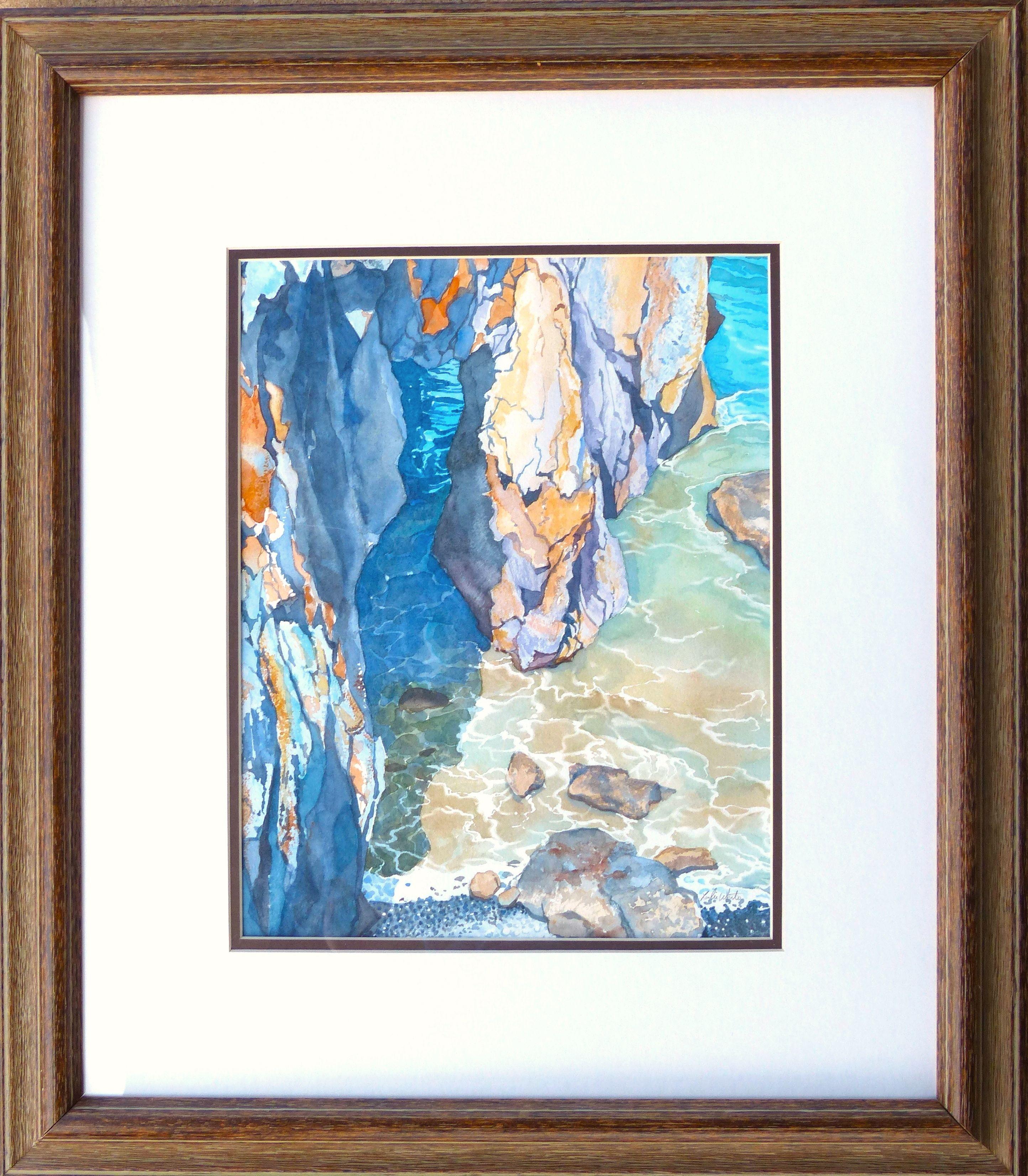 Wild Cove, Painting, Watercolor on Watercolor Paper - Realist Art by Leslie White
