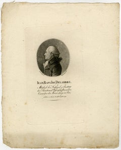Portrait Jean Baptiste Delambre by Westermayr - Stipple engraving - 19th Century