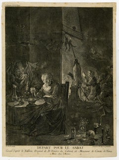 Witches at sabbath by Hormann von Guttenberg - Engraving - 18th Century