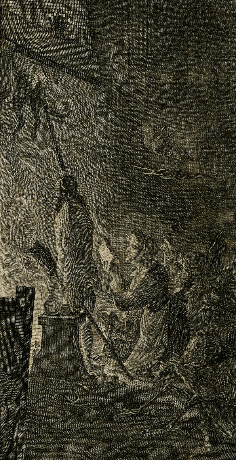 Witches at sabbath by Hormann von Guttenberg - Engraving - 18th Century For Sale 3