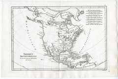 North and Central America and the Carribean by Bonne - Engraving - 18th Century