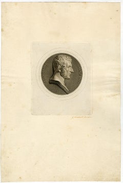 Allessandro Manzoni by Cornienti - Stipple engraving - 19th Century