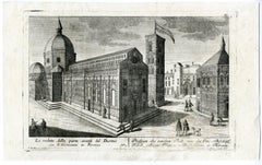 This very rare original antique print depicts a view of Piazza del Duomo