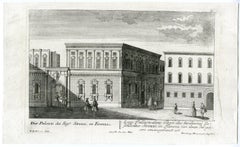 A view of Palazzo Strozzi in Florence by Engelbrecht - Engraving - 18th Century