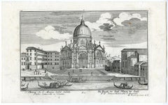 Antique Santa Maria della Salute in Venice by Engelbrecht - Engraving - 18th Century