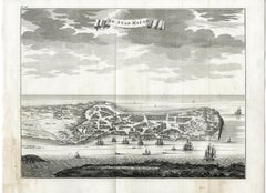 Forts and churches of Macao or Macau by Valentijn - Engraving - 18th Century