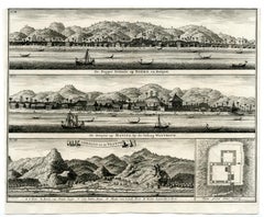 Trading posts of Ambon, Maluku Islands by Valentijn - Engraving - 18th Century