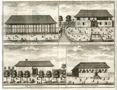 Antique Passar, hospital and orphanage in Ambon by Valentijn - Engraving - 18th Century