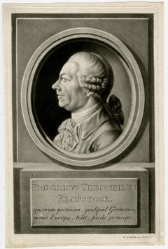 The poet Friedrich Klopstock by Haid - Mezzotint - 18th Century