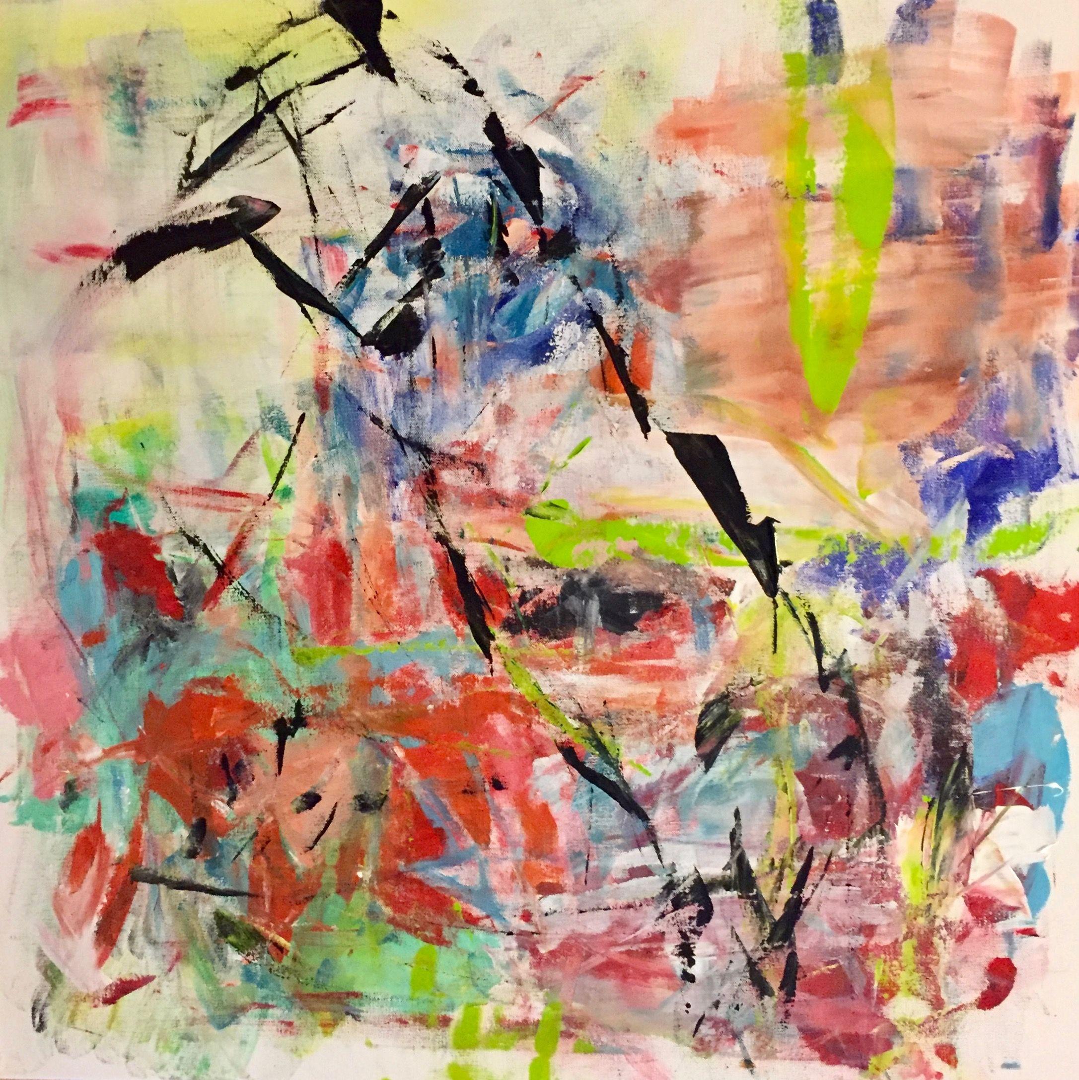 Christel Haag Abstract Painting – Something to talk about, Gemälde, Acryl auf Leinwand