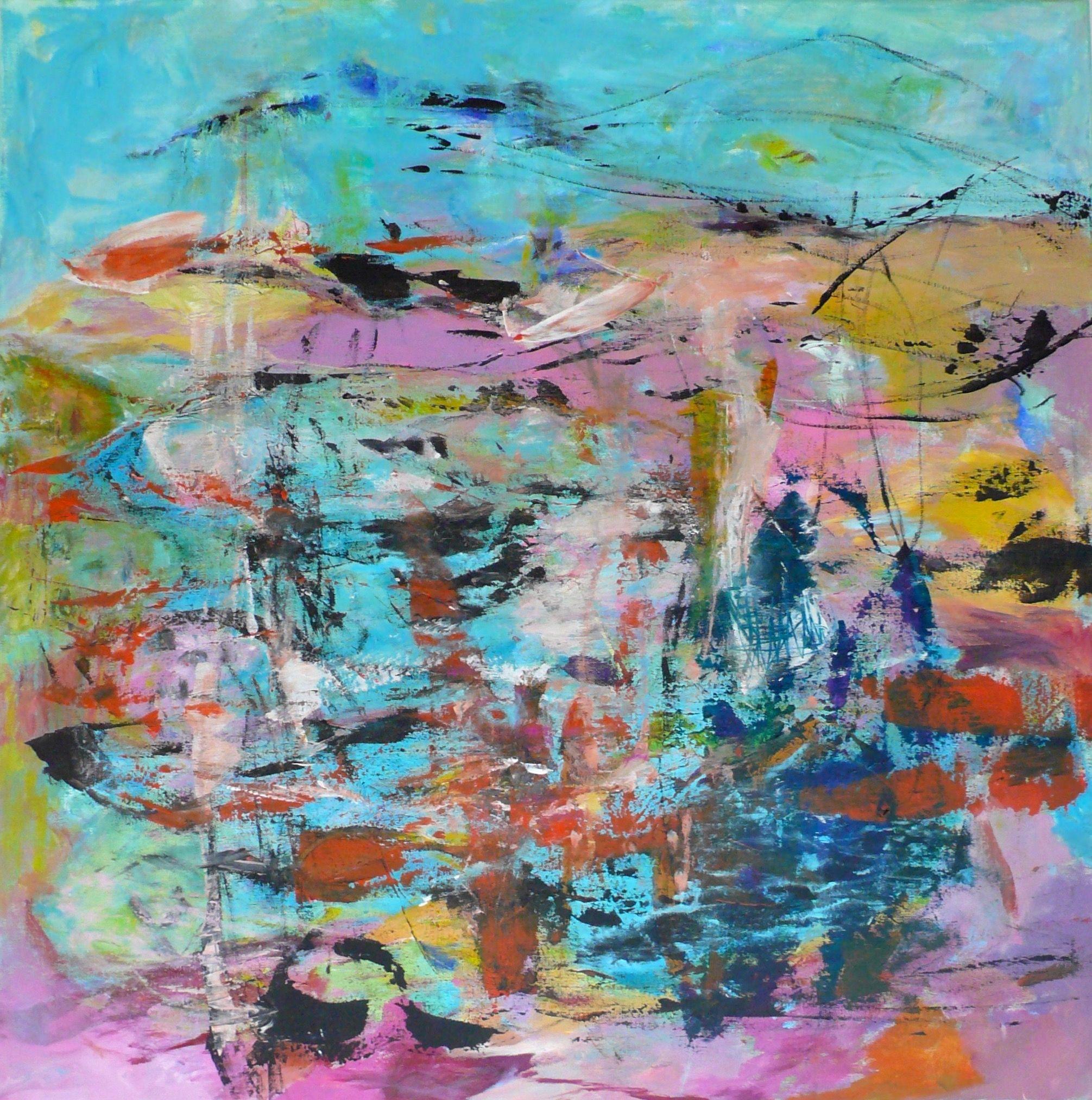 Christel Haag Abstract Painting - Phantoms of the Sea, Painting, Acrylic on Canvas