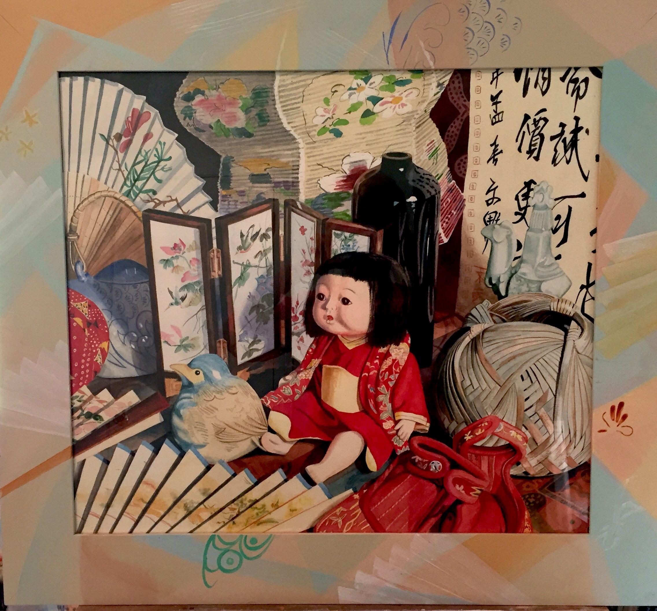 Chinatown Shop Window, Painting, Watercolor on Watercolor Paper - Art by Letty Oratowski